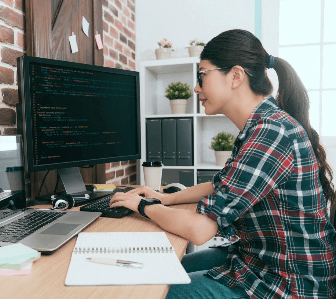 female-developer-working-at-desk