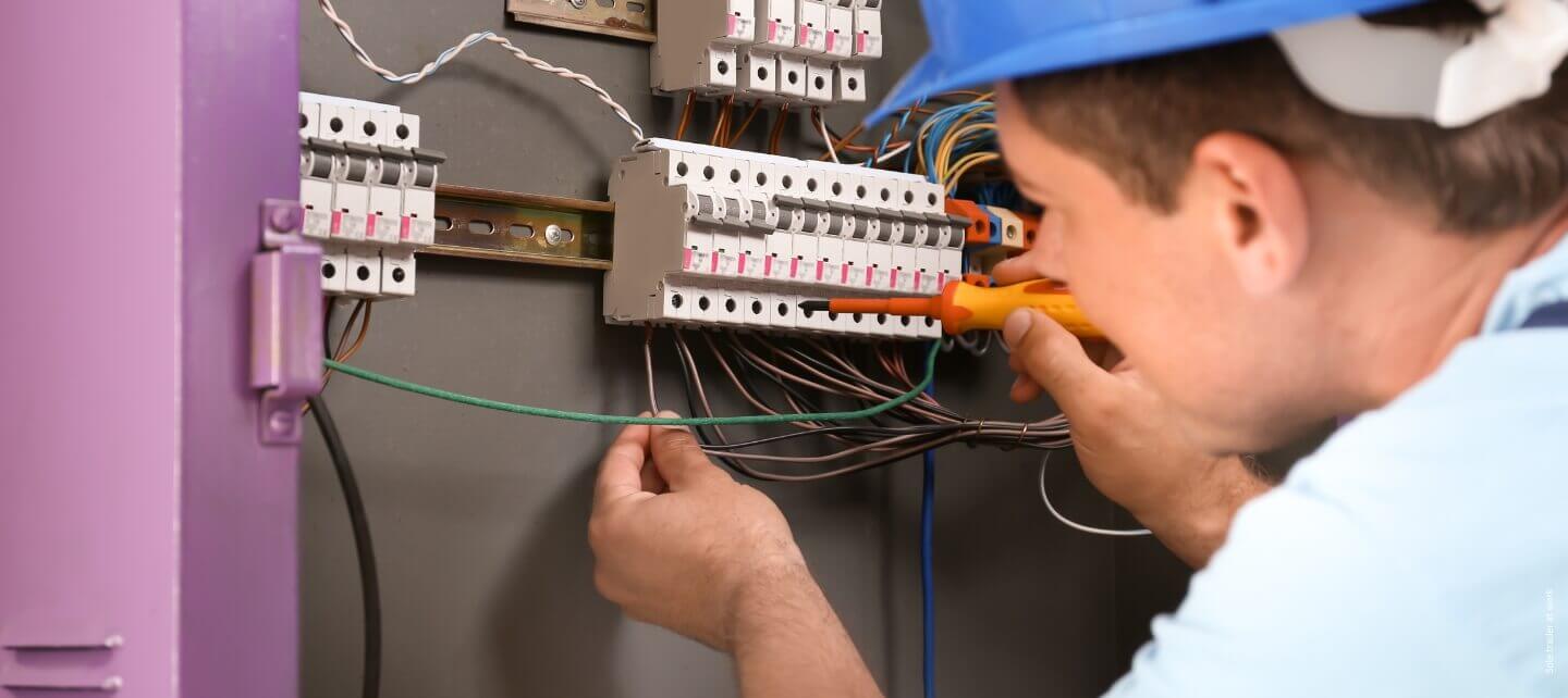 Sole trader electrician at work