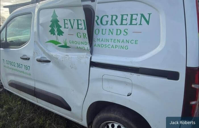 Photo of broken in van belonging to Jack Roberts